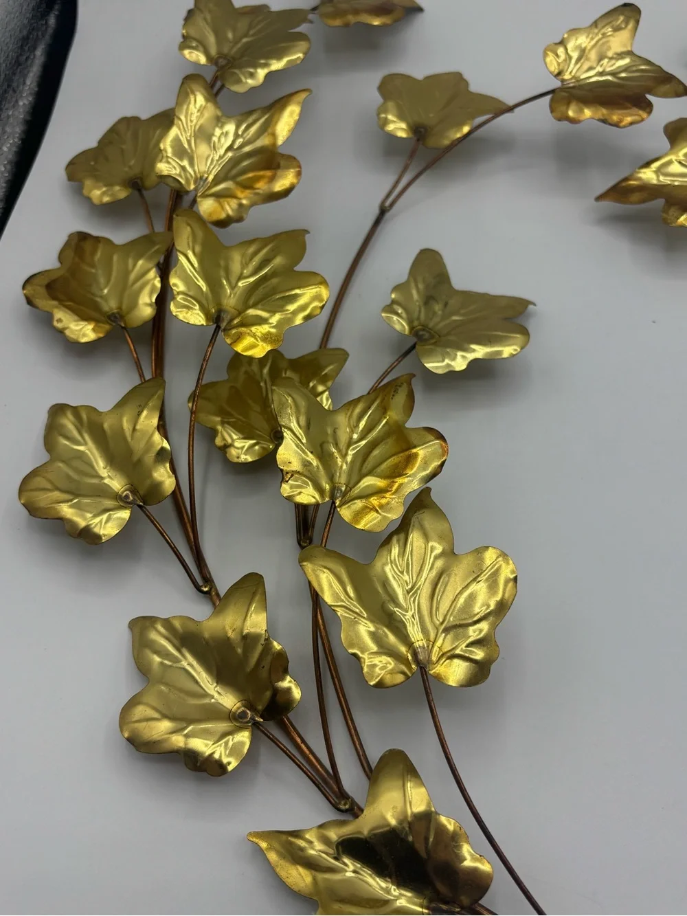Vintage Metal HOMCO Home Interior Leaves Swag Wall Decor Set Of 2